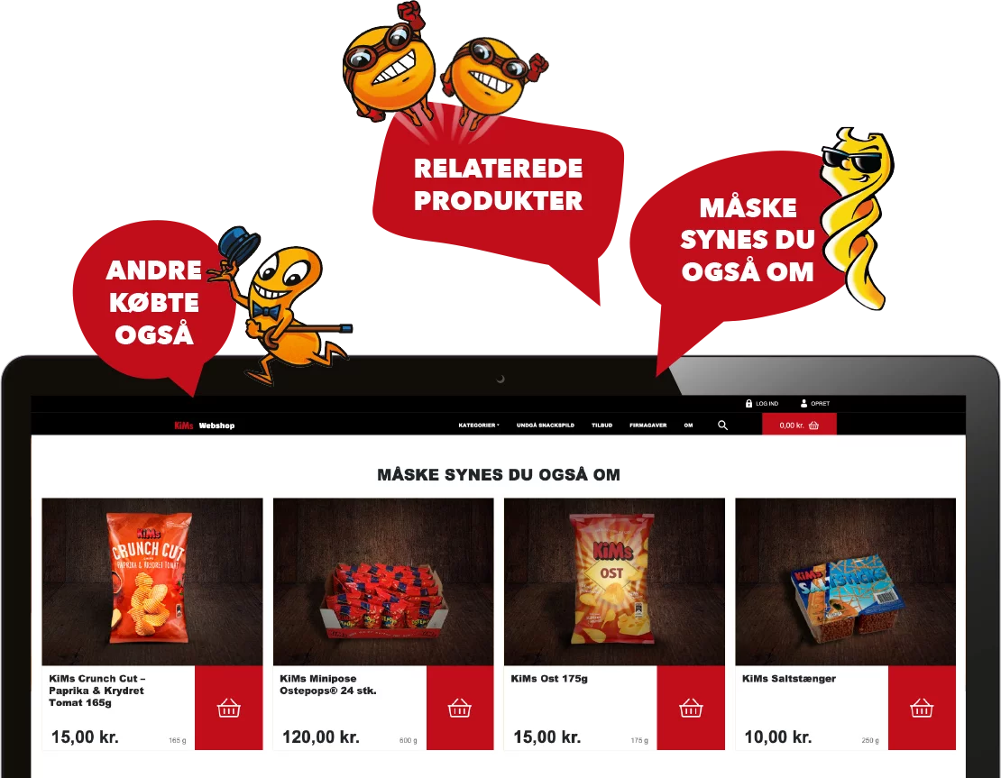 KiMs webshop på laptop